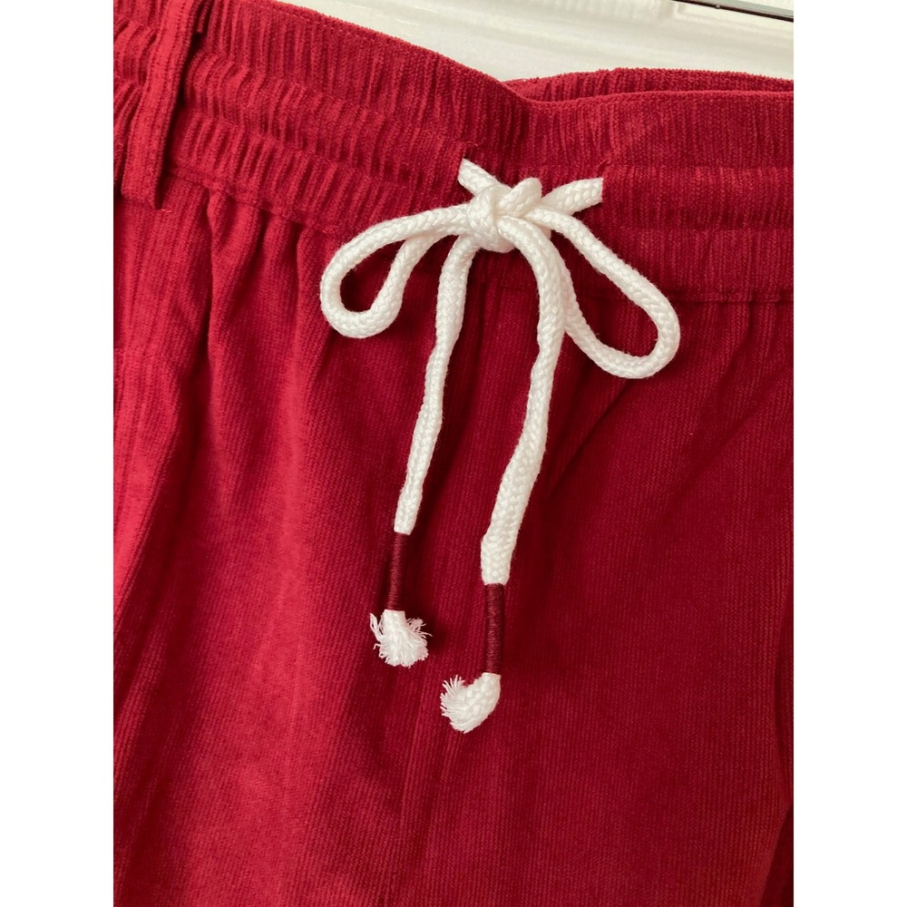Red Corduroy Wide Leg Pants XL New Relaxed Cozy Loungewear Boho Streetwear - Picture 3 of 6